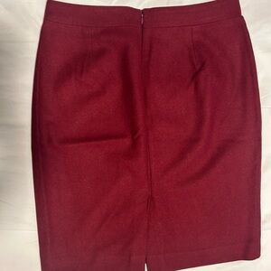 J. Crew Elegant Burgundy Women's wool-like pencil Skirt